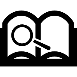 Magnifying glass with book